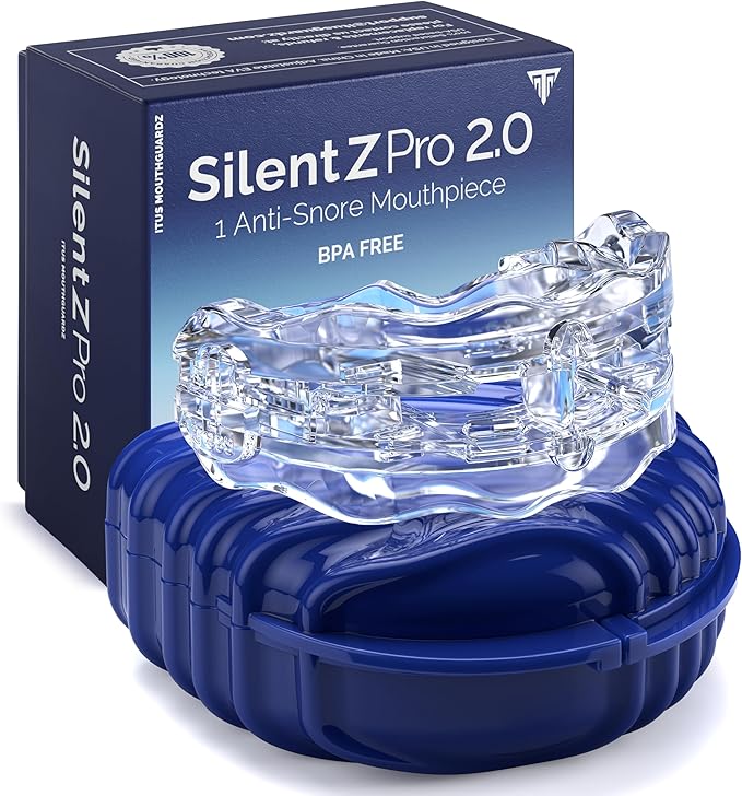 SilentZPro 2.0 - USA Designed & FDA-Cleared Anti Snore Mouthpiece - Fully Adjustable Anti Snore Mouth Guard - Professional Patented Anti Snore Device, Small