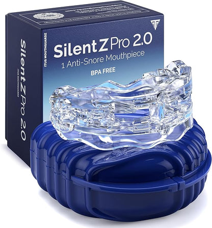SilentZPro 2.0 - USA Designed & FDA-Cleared Anti Snore Mouthpiece - Fully Adjustable Anti Snore Mouth Guard - Professional Patented Anti Snore Device, Small