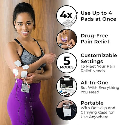 TENS 7000 Digital TENS Unit with Accessories - Muscle Stimulator Machine for Back Pain Relief, Sciatica, Neck, Nerve, Shoulder, Hip, Elbow, Muscle Pain Relief