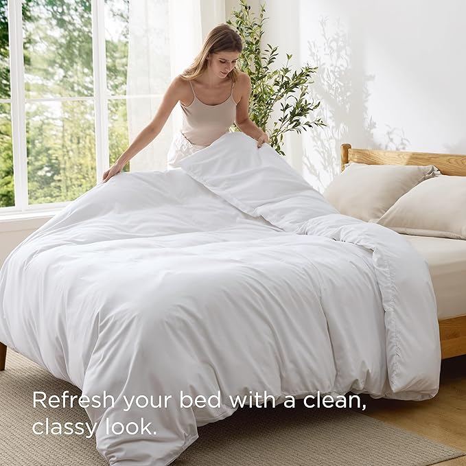 Bedsure Duvet Cover Oversized King Size - Only Includes 1 Duvet Cover (120"x98"), Hotel Luxury Soft Double Brushed All Season Bedding for Kids & Adults, Zipper Closure, NO Comforter, White