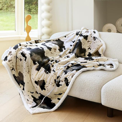 Heated Blanket Throw Blanket - Fast Heating Electric Blanket, Soft Flannel Heated Throw with 4 Time Settings,10 Heating Settings, Warm Gifts for Women & Mom & Grandma(50"x60" Light Brown)
