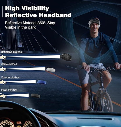 LC-dolida Sleep Headphones Bluetooth 5.4 Headband, Sports Wireless Earphones with Ultra-Thin HD Stereo Speaker Sweat Resistant Earbuds Sleeping Headphone for Workout Running Cool Gadgets Unique Gifts