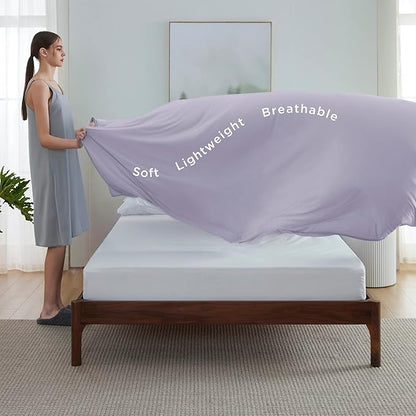 Bedsure Lavender Cooling Blanket Full Size for Hot Sleepers - Summer Blanket Full Size Cold Bed Cool Arc-Chill Thin Ice Cooled Bedding with Rayon Derived from Bamboo Night Sweats Hot Flashes, 80x90