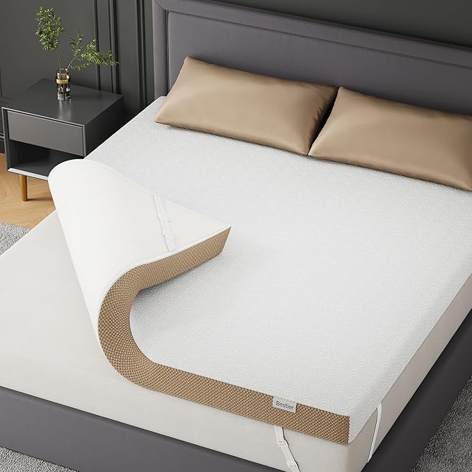 Bestier 3 Inch Gel Memory Foam Mattress Topper Full Size - Cooling Bed Pad for Back Pain Relief, Pressure Dispersing Mattress Pad for Bedroom RV, College Dorm (54x74 Inch)