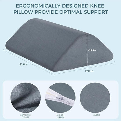 Knee Wedge Pillow for Post-Surgery Recovery-Leg Elevation Support for Sleep Position, Alleviating Lower Back & Hip Pain Enhancing Circulation in Ankles Legs Triangle Pillow with Removable Cover