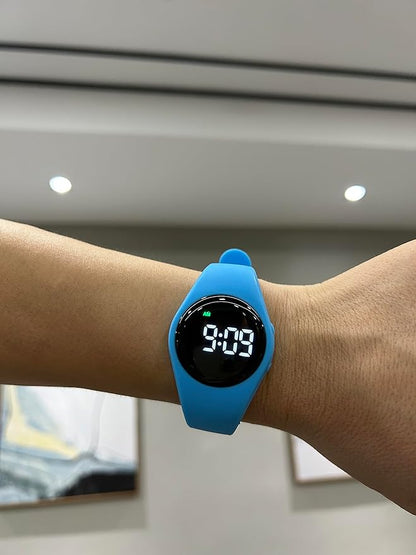 Vibrating Alarm Watch, Water Resistant Potty Training Wristband Rechargeable Medical Reminder Watch with Timer and 15 Daily Alarms (Blue)