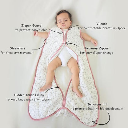 Unisex Baby Sleep Sack 0.5 TOG, Lightweight Summer Wearable Blanket, Soft Rayon Made from Bamboo Toddler Sleep Bag