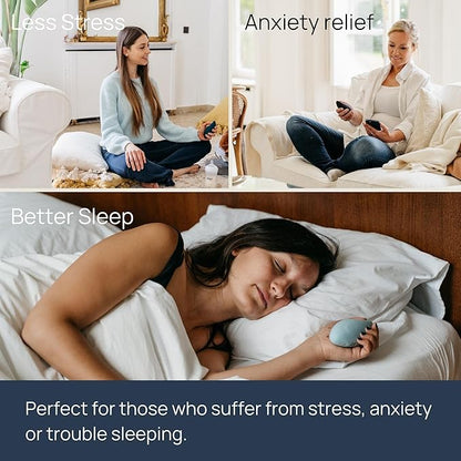 Moonbird Breathing & Meditation Device - Instant Stress Relief, Anxiety Relief, Relaxation for Women & Men - Helps with Better Sleep, Stress, and Overall Health- Biofeedback Device - Blue Green