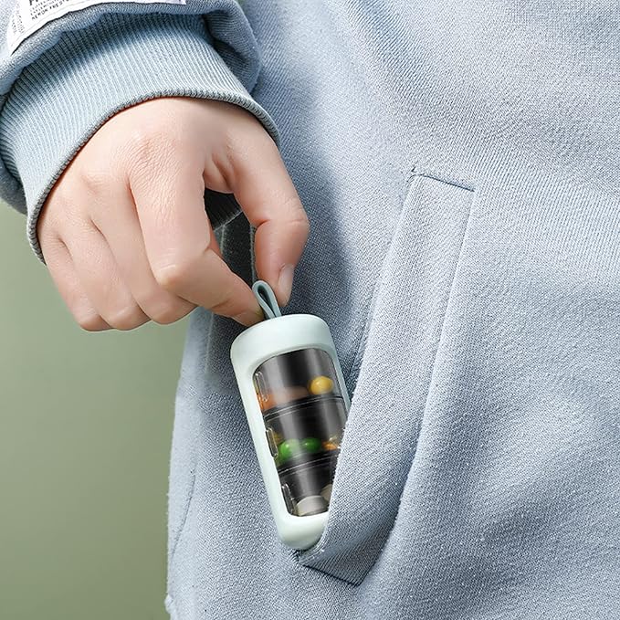 Portable Pill Box, Protect from Light Pill Dispenser Reminder Adjustable Medicine Outlet for Travel Office