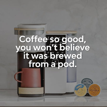 BRUVI The Dark Roast Bundle | Gen 3 Single-Serve Coffee System | Cream Color | Includes 20 Dark Roast Coffee and Espresso B-Pods