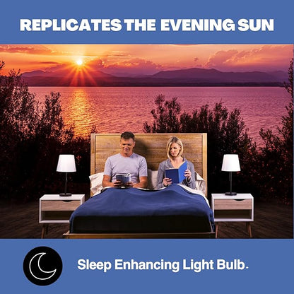 NorbSLEEP - Sleep Light Low-Blue LED Light Bulb for Bedtime and Evening, for Restful, Healthy Sleep for All Ages (Baby and Adults) (6W 4 Pack)