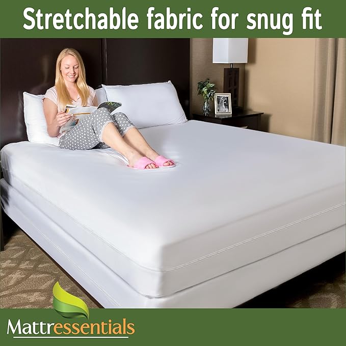 Zippered Twin XL Mattress Protector (5"-7" Depth) - Bed Bug Waterproof Mattress Cover, Premium Quality Hypoallergenic Encasement White