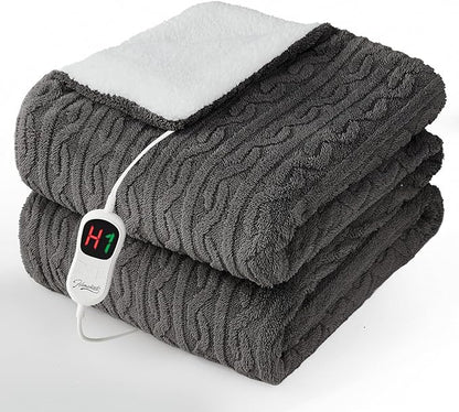 Homemate Electric Heated Blanket Full - 72"x84" Heating Bed Blankets Throw with 10 Heating Levels 8 Hours Auto Off Fast Heating Over-Heated Protection Ultra Soft Warm Flannel ETL Certified