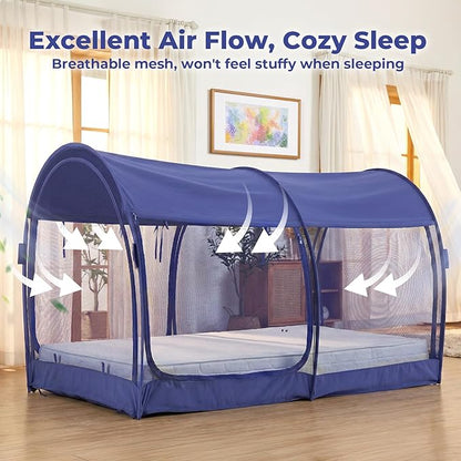 LEEDOR® Bed Tent Dream Tents Bed Canopy Shelter Cabin Indoor Privacy Warm Breathable Pop Up Twin/Full/Queen for Kids and Adult Patent Pending(Mattress Not Included)