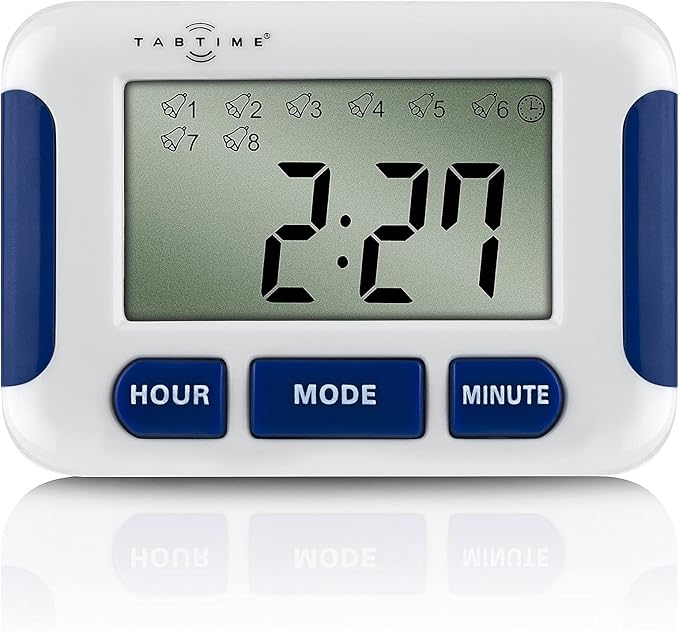 Pill Reminder with 8 Alarms per Day, Pill Tracker, Pill Timer, Medication Reminder Devices, Medication Tracker, Essential Parkinson's Patient Gadget