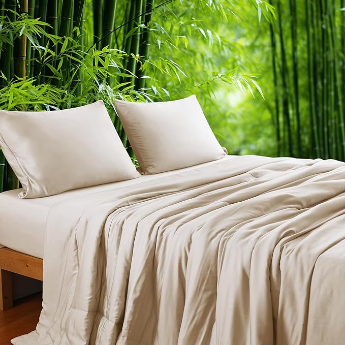 Bamboo Viscose All Season Comforter/Blanket - Ultra Soft & Breathable Comfort - Perfect Medium Weight for Snuggling Without Overheating - Enjoy Cozy Sleep All Night