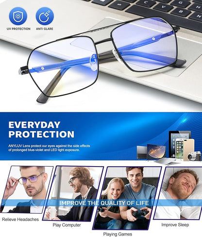ANYLUV Blue Light Glasses Men/Women, Blue Light Blocking Glasses, Computer Screen Blocker Eyes Protection Glasses