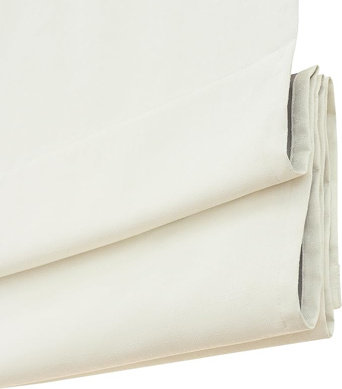 ECLIPSE Kylie Total Privacy Blackout Cordless Lined Window Roman Shade for Living Room, 36 in x 64 in, Ivory