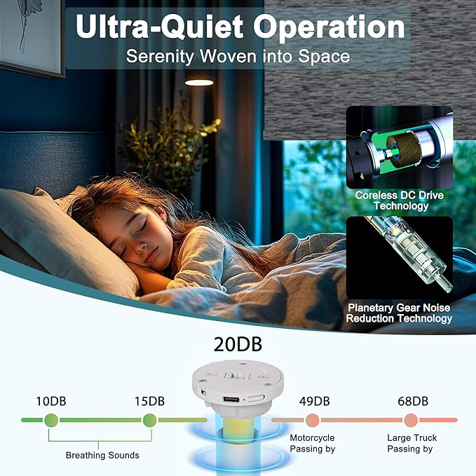 Motorized Blinds with Remote,Blackout Smart Roller Shades with App,Voice Control,Jacquard Fabric,Thermal Insulated Automatic Blinds,Electric Shades with USB/Solar Pannel.Maze Black
