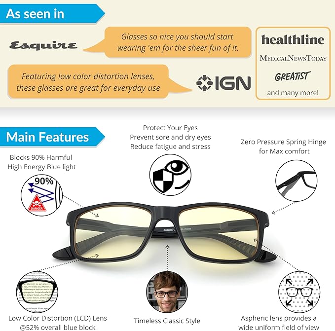 J+S Blue Light Reading Glasses for Women Men | 3 in 1 Readers Block Harmful Blue-Light 100% UVA UVB | 1.0+ to 3.0+ Diopter