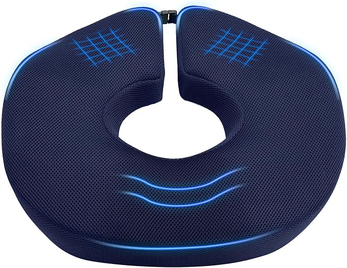 Feagar Donut Pillow Seat Cushion - Memory Foam Hemorrhoid Pillow for Tailbone Pain, Sciatica & Pressure Sores Relief, Adjustable Design for Pregnancy, Postpartum, Surgery Recovery, Office Chair