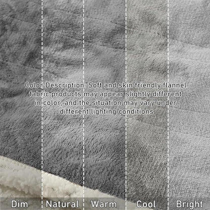 Heated Blanket Wearable Shaw - Electric Wrap Poncho Heated Throw Blanket with Hand Pockets, 50 * 64", 6 Heating Levels & 1-4H Timer, Ideal for Family, Light Grey