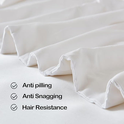 Cooling Comforter – 100% Viscose from Bamboo Shell & Fill, Silky Soft, Breathable, Lightweight All Season Duvet Insert, Down Alternative Blanket, Queen Size 90"x90", for Hot Sleepers & Sensitive Skin