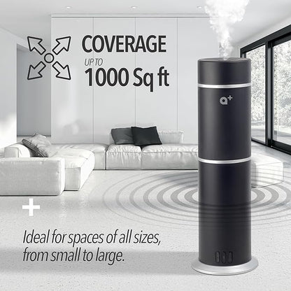AROMAR Smart Waterless Oil Diffuser - Cold-Air Essential Scent Machine, App-Controlled, Covers 1000 Sq.Ft - Includes 'New York' Scent - Perfect for Home, Office, & Business use - Black