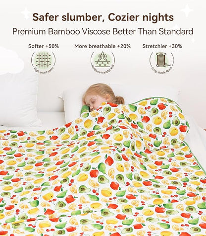 Premium Baby Blankets, Soft Viscose from Bamboo Blanket for Boys and Girls, Nursery Crib Bedding Quilt for Newborn and Toddler, Cooling for Hot Sleepers, 50'' x 50'' Fruit