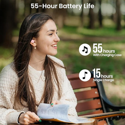 TOZO Wireless Earbuds Bluetooth 5.3 Headphones, Call ENC Noise Cancelling Mic, 55Hrs Playtime App Customize EQ IPX8 Waterproof LED Digital Display Premium Sound Headset