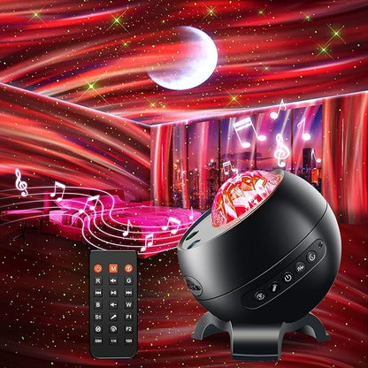 Sound Machine White Noise Machine for Sleeping, 15 Soothing Sounds & Bluetooth Speaker Aurora Light Projector, 15Colors White Noise Sound Machine for Sleep Therapy for Adults & Kids with Remote+Timer