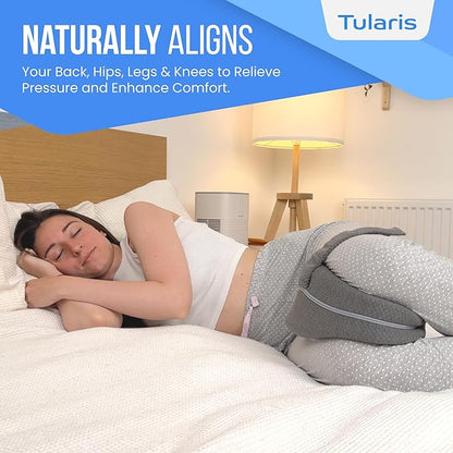 Knee Pillow for Side Sleepers Hip Pain - Between Leg Pillow for Side Sleeping - Sciatica Pain Relief Support for Lower Back, Knees, Joints, and Spine
