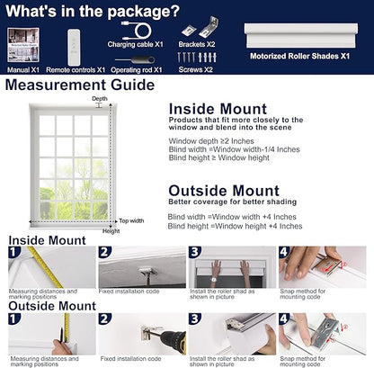 BERISSA Motorized Blinds with Remote,Blackout Smart Roller Shades with App,Voice Control,Linen Fabric,Thermal Insulated Automatic Blinds,Electric Shades with USB/Solar Pannel.Double-Sided Light Grey