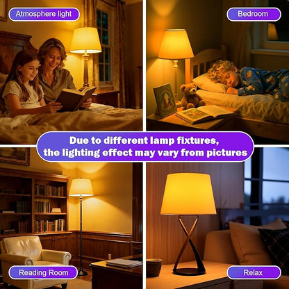 Amber Sleep Light Bulbs, Blue Light Blocking, A15 3W(25 Watt Equivalent) Dim Light Bulbs for Lamp, 1800K Warm Light Bulb, E26 for Healthy Sleep, Bedroom, Kids Room, 4 Pack