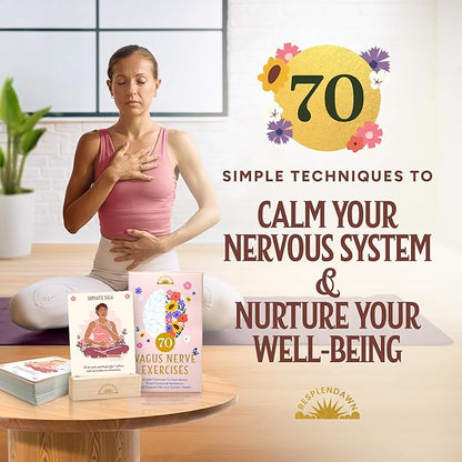 70 Vagus Nerve Exercises - Cards for Nervous System Regulation - Polyvagal Theory Techniques to Reduce Stress & Anxiety on 3.5" x 5" Cards - Breathwork, Mindfulness, Movement & Sensory Exercises