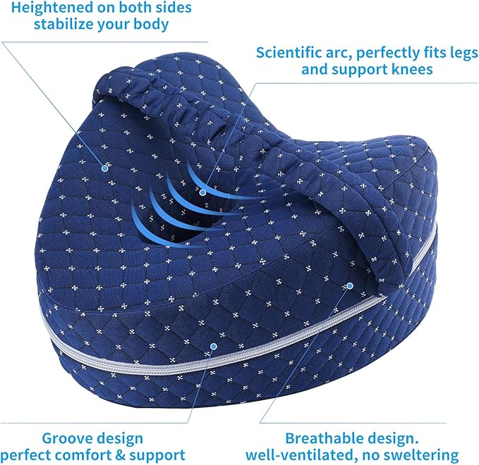 Leg Pillow, Knee Pillow for Side Sleepers, Leg Pillows for Sleeping, Knee Cushion for Sleeping,Suitable for Relieving Leg, Back, Knee Pain