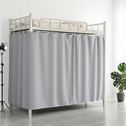 Blackout Bunk Bed Curtains Dorm Loft Privacy Cover Canopy Student Children Single Gray 2PCS
