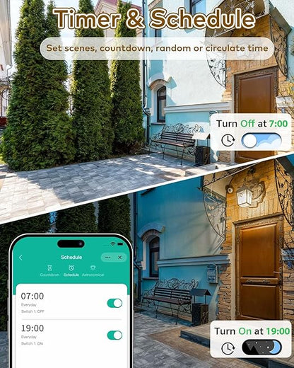 NineLeaf Smart Plug, WiFi Smart Plugs Work with Alexa and Google Home, Smart Outlet Timer with APP Remote Control, 2.4GHz Wi-Fi Only, No Hub Required, TUV FCC Listed,2 Set(2 Wi-Fi outlets+2 switches)