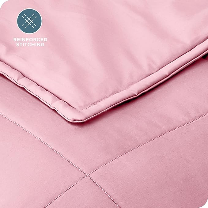 Bare Home Weighted Blanket for Adults 30lb (87" x 80") - All-Natural 100% Cotton - Premium Heavy Blanket Nontoxic Glass Beads (Light Pink, 87"x80")