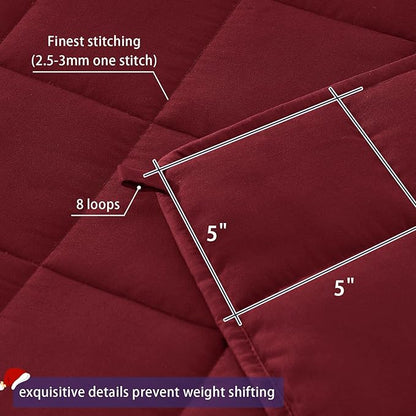yescool Weighted Blanket for Adults (20 Lbs, 60”X 80”, Red) Heavy Thick Bed Blanket Queen/Full Size for Sleeping Perfect for 190-210 Lbs, Cozy Gifts for Women, Machine Washable