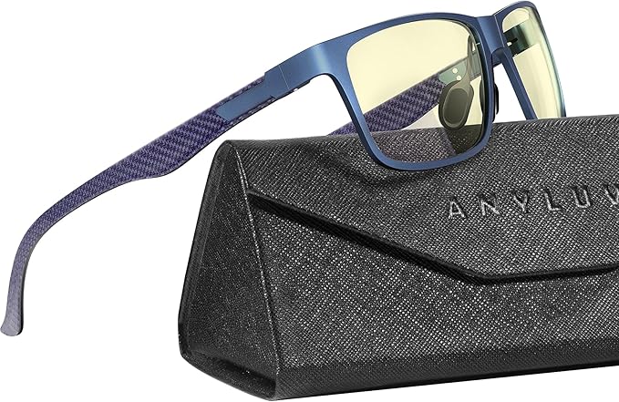 ANYLUV Blue Light Blocking Glasses Men Computer Gaming Glasses Lightweight Al-Mg Metal Anti Eyestrain Eye Protection