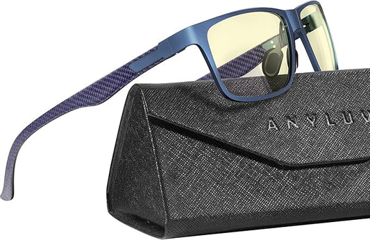 ANYLUV Blue Light Blocking Glasses Men Computer Gaming Glasses Lightweight Al-Mg Metal Anti Eyestrain Eye Protection