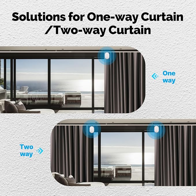 Automatic Curtain Opener, easy to install，with Remote Smart Curtain ，Bluetooth Curtain Robot with App, Voice, Rails Compatible with Alexa, Google Home, Tuya, Smart Life APP (Bluetooth curtain robot)