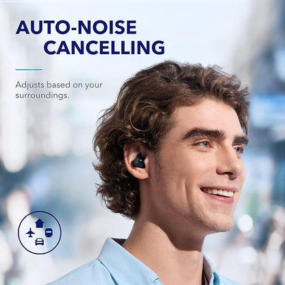 Soundcore by Anker Space A40 Auto-Adjustable Active Noise Cancelling Wireless Earbuds, Reduce Noise by Up to 98%, 50H Playtime, Hi-Res Sound, Comfortable Fit, App Customization(Renewed)