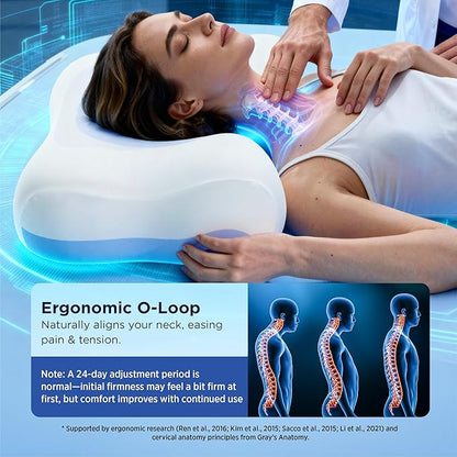 Bedsure Cervical Neck Pillow - Ergonomic Pillows for Deep Sleep, Memory Foam Pillows for Side & Back Sleepers, Orthopedic Cervical Pillow Shape Gently Cradles Head & Neck Support, Shoulder Pain Relief