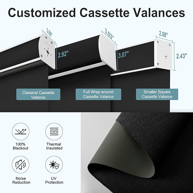 Motorized Blinds with Remote,Blackout Smart Roller Shades with App,Voice Control,Linen Fabric,Thermal Insulated Automatic Blinds,Electric Shades with USB/Solar Pannel.Linen Black