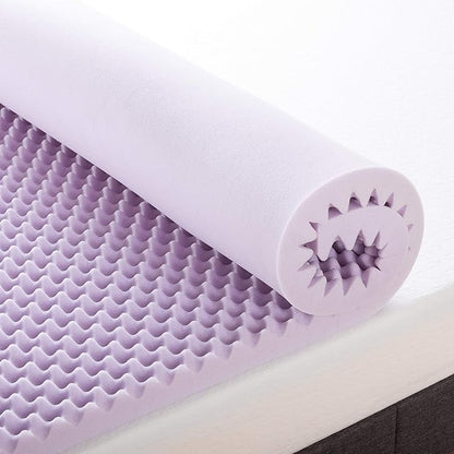 Best Price Mattress 2 Inch Egg Crate Memory Foam Mattress Topper with Soothing Lavender Infusion, CertiPUR-US Certified, Dorm Essentials, Twin XL