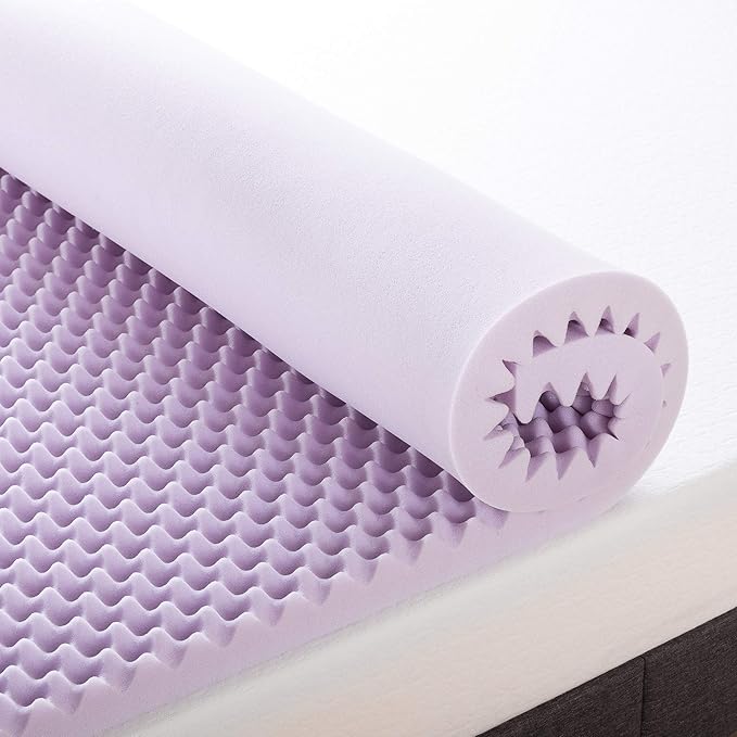 Best Price Mattress 2 Inch Egg Crate Memory Foam Mattress Topper with Soothing Lavender Infusion, CertiPUR-US Certified, Dorm Essentials, Twin