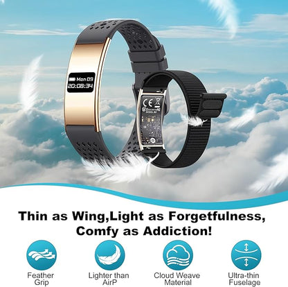 Smart Bracelet for Women Men,Wearable Activity & Fitness Tracker,All-Day Heart Rate/Stress/HRV/Step Monitor,24H Sleep Tracker,Multiple Sport Modes Smart Wristband with 2 Bands, Free APP