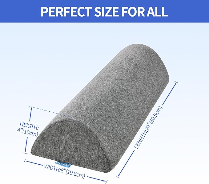 Knee Pillow for Back Sleeping, Memory Foam Leg Pillow for Back Pain, Under Leg Support for Sleeping,Half Moon Bolster Pillow